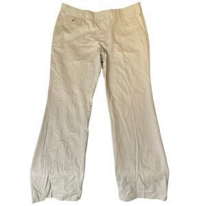 Banana Republic Women Flared Khaki Pants size 10 Beige Mid Rise Stretch NWT